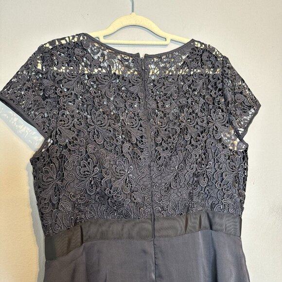 Adrianna Papell Dress 14 Blue Long Maxi Gown Formal Mother Bride Groom wedding - Picture 7 of 9